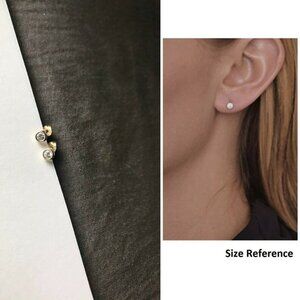 14k earrings gold stud earrings simple earrings minimalist earrings CZ earrings